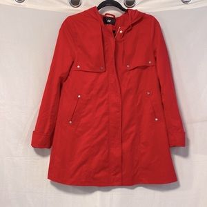 H&M Red Hooded Jacket Size 4